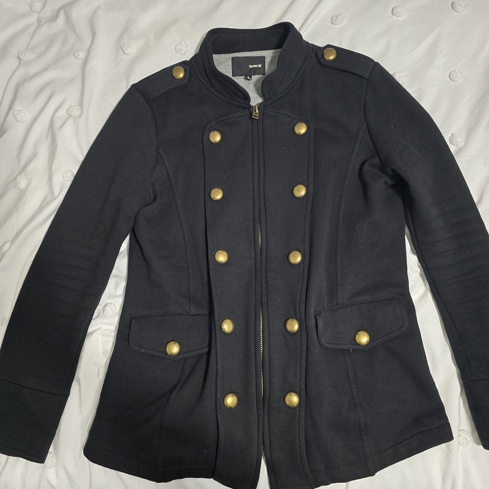 Hurley Black Jacket with Gold Buttons